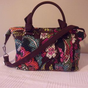 Vera Bradley Hadley Satchel In Autumn Leafs Crossbody Strap N Charger Pocket NWT